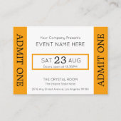 Company Event Ticket Concert Admit One Invitation Begleitkarte (Vorderseite)