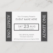 Company Event Ticket Concert Admit One Invitation Begleitkarte (Vorderseite)