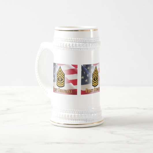 Company First Sergeant Gift White Mug Bierglas (Vorderseite Links)