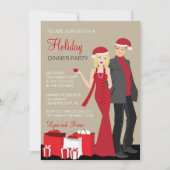 Company Holiday Party Blonde Couple Weihnachten Einladung (Vorderseite)