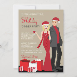 Company Holiday Party Blonde Couple Weihnachten Einladung