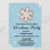 Company Holiday Weihnachten Party Star Blue Snow Einladung (Vorne/Hinten)