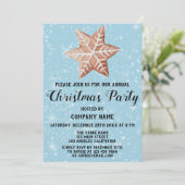 Company Holiday Weihnachten Party Star Blue Snow Einladung (Stehend Vorderseite)