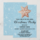 Company Holiday Weihnachten Party Star Blue Snow Einladung (Vorne/Hinten)
