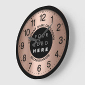 Company Logo Abstract Rose Gold Name Slogan Große Wanduhr (Winkel)