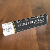 Company Logo Black Gold Namensplakette (Seite)