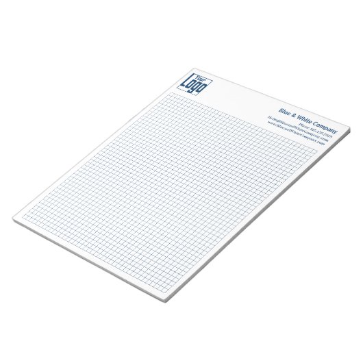 Company Logo Blue Grid Graph Calcpad Notizblock (angewinkelt)