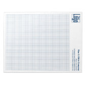 Company Logo Blue Grid Graph Calcpad Notizblock (Vorderseite)
