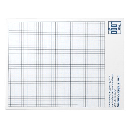 Company Logo Blue Grid Graph Calcpad Notizblock (Vorderseite)