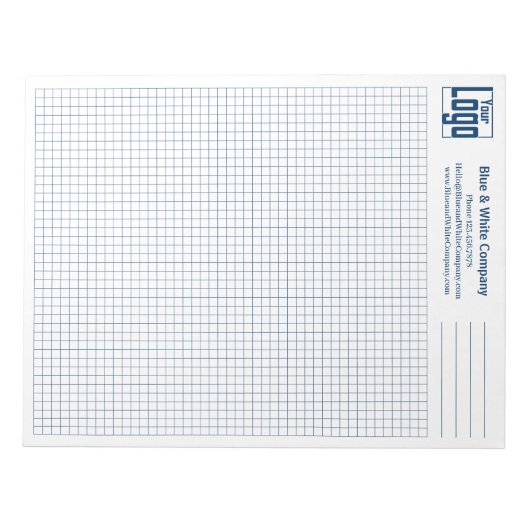 Company Logo Blue Grid Graph Notizblock (Vorderseite)