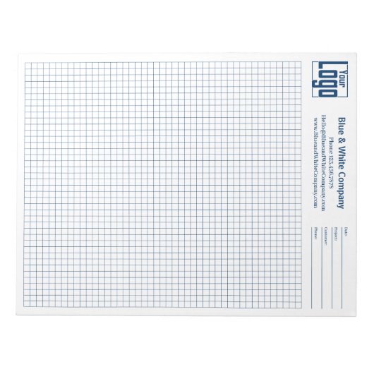 Company Logo Blue Grid Graph Project Identifier Notizblock (Vorderseite)