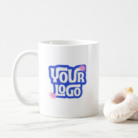 Company Logo Branded Simple Business Kaffeetasse (Mit Donut)