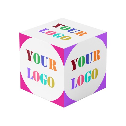 Company Logo Business Promotional Cube Template Würfel (Vorderseite Schrägansicht)