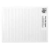 Company Logo Contact Black Line College Rule Notizblock (Vorderseite)