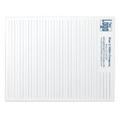 Company Logo Contact Blue Line College Rule Notizblock (Vorderseite)