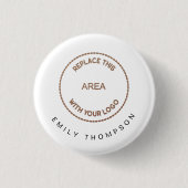 Company Logo Employee Delegate Name White Button (Vorderseite)