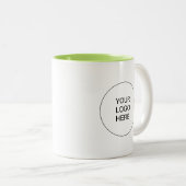 Company Logo Lime Green & White Business Brand Zweifarbige Tasse (VorderseiteRechts)