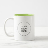 Company Logo Lime Green & White Business Brand Zweifarbige Tasse (Links)