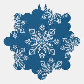 Company Logo Name Snowflake Merry Christmas Blue Ornament Karte (Rückseite)