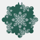 Company Logo Name Snowflake Merry Christmas Green Ornament Karte (Rückseite)