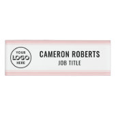Company Logo Pink Magnetic Employee Namenschild (Vorderseite)