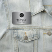 Company logo professional employee faux silver namensschild (Beispiel)