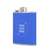 Company Logo Royal Blue Marketing Giveaway Flask Flachmann (Links)