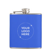 Company Logo Royal Blue Marketing Giveaway Flask Flachmann (Vorderseite)