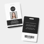 Company Logo Staff Barcode Employee Photo ID Ausweis (Front & Back)