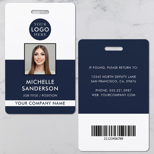 Company Logo Staff Barcode Employee Photo ID Ausweis