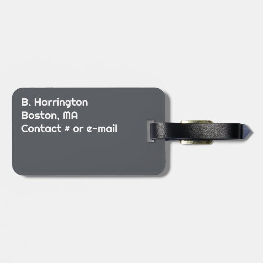 Company Logo Template Gray Business Card Holder Gepäckanhänger (Rückseite horizontal)