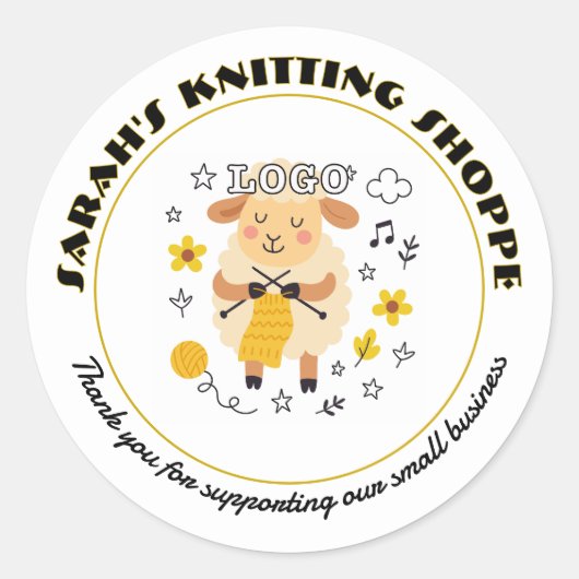 Company Logo Thank You Round Stickers (Vorderseite)