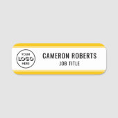 Company Logo Yellow Magnetic Employee Namensschild (Vorderseite)