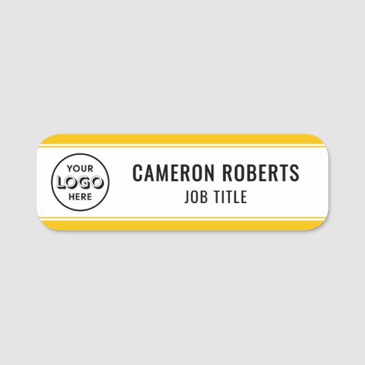 Company Logo Yellow Magnetic Employee Namensschild (Vorderseite)