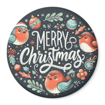 Company Merry Christmas Robins Fevor Tags