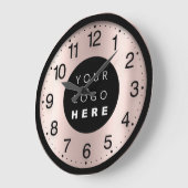 Company Minimalism Rose Pink Custom Logo Große Wanduhr (Winkel)
