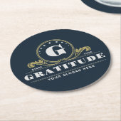 Company Monogram Antique Graphic Modern art logo Runder Pappuntersetzer (Angewinkelt)