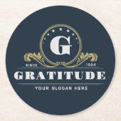 Company Monogram Antique Graphic Modern art logo Runder Pappuntersetzer (Vorderseite)