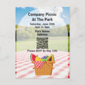 Company Picnic Park QR Code Aktionskorb Einladungspostkarte (Vorderseite)