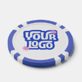 Company Poker Night Logo Custom Logo Blue Pokerchips (Einzeln)