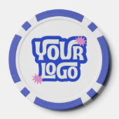 Company Poker Night Logo Custom Logo Blue Pokerchips (Rückseite)