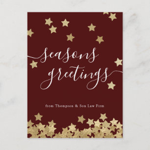 Company Seasons Grußkarten Red Gold Holiday Postca Feiertagspostkarte