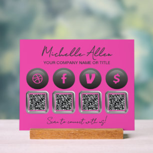 Company Social Media QR Codes Acrylschild