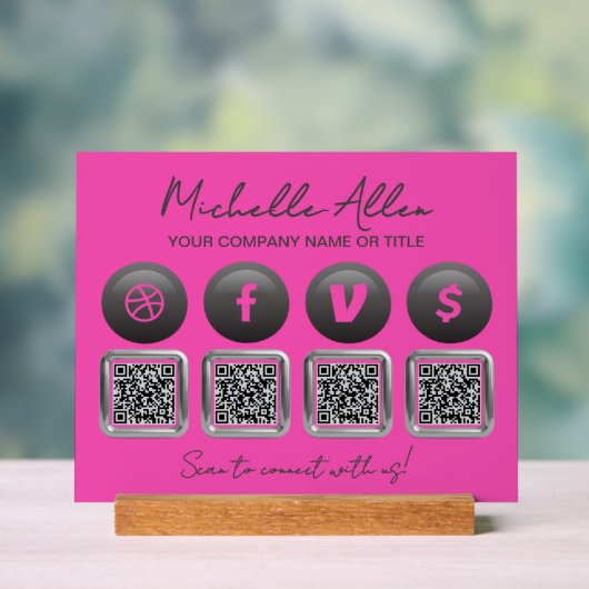 Company Social Media QR Codes Acrylschild (Neutral)
