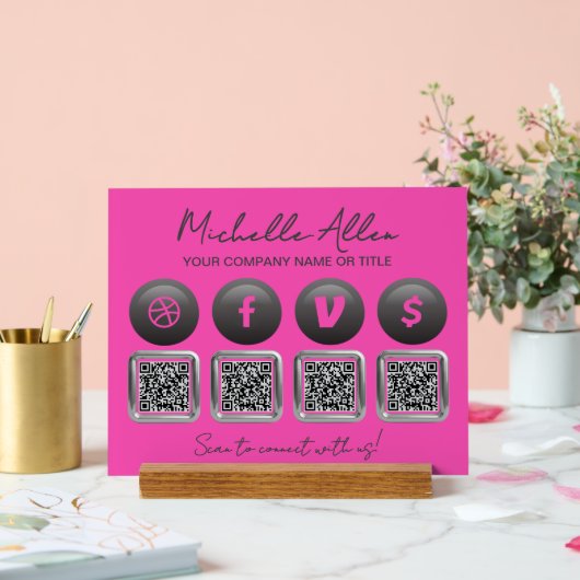 Company Social Media QR Codes Acrylschild (Hochzeit)