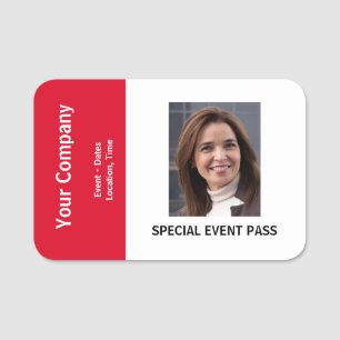 Company Special Event Pass Abzeichen mit Foto Namensschild