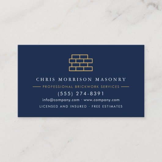 Company Stone Masonry QR Code  Visitenkarte (Vorderseite)