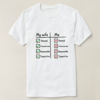 Comparison chart between husband and wifeT-Shirt T-Shirt