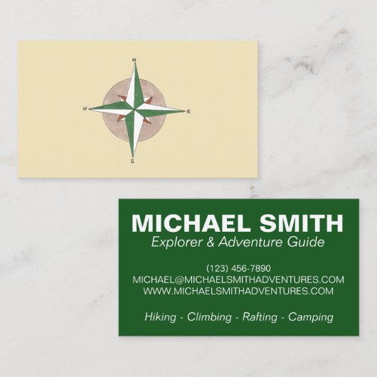 Compass Adventure Camp Camping Wandern Visitenkarte (Vorne/Hinten)