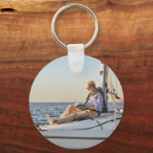 Compass Anchor Captain Name Boat Foto Back White Schlüsselanhänger (Rückseite)